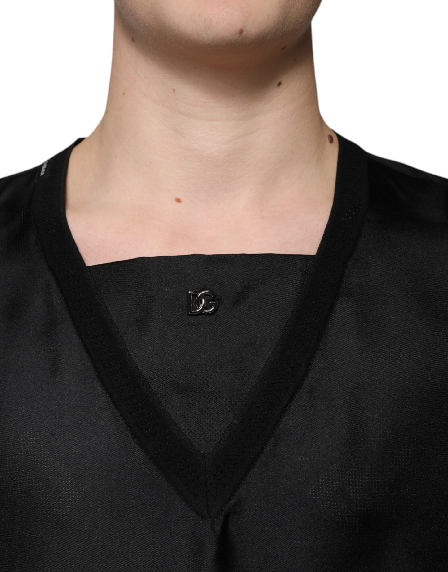 Dolce &amp; Gabbana zwart katoenen T-shirt met ronde hals en korte mouwen