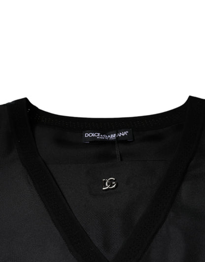 Dolce &amp; Gabbana zwart katoenen T-shirt met ronde hals en korte mouwen