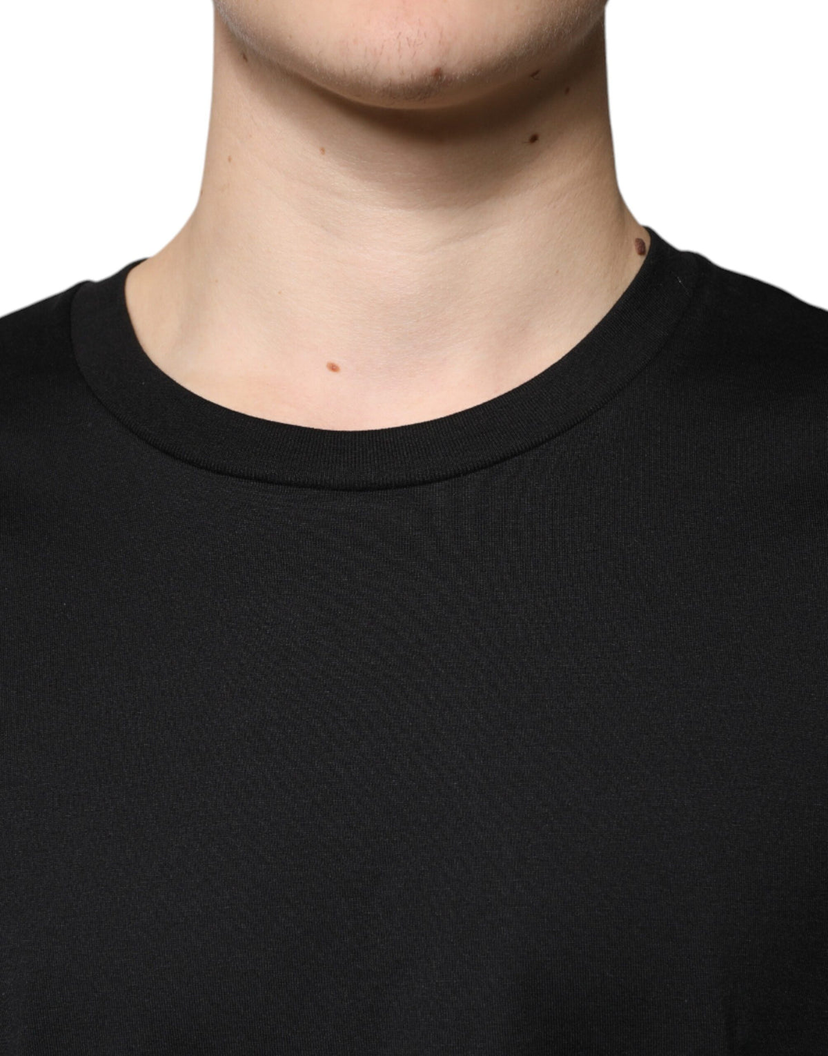 T-shirt noir en coton à manches courtes et col rond de Dolce &amp; Gabbana