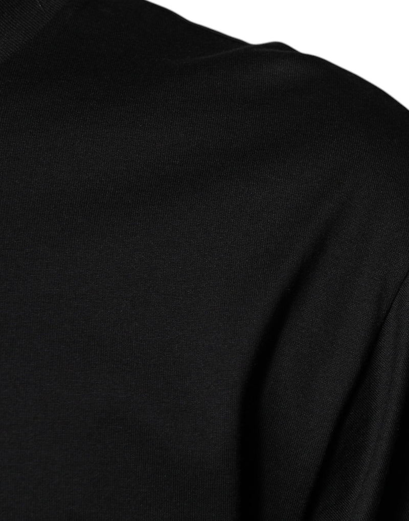 T-shirt noir en coton à manches courtes et col rond de Dolce &amp; Gabbana