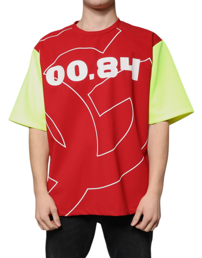 T-shirt à col rond en coton pour homme Dolce &amp; Gabbana avec logo multicolore