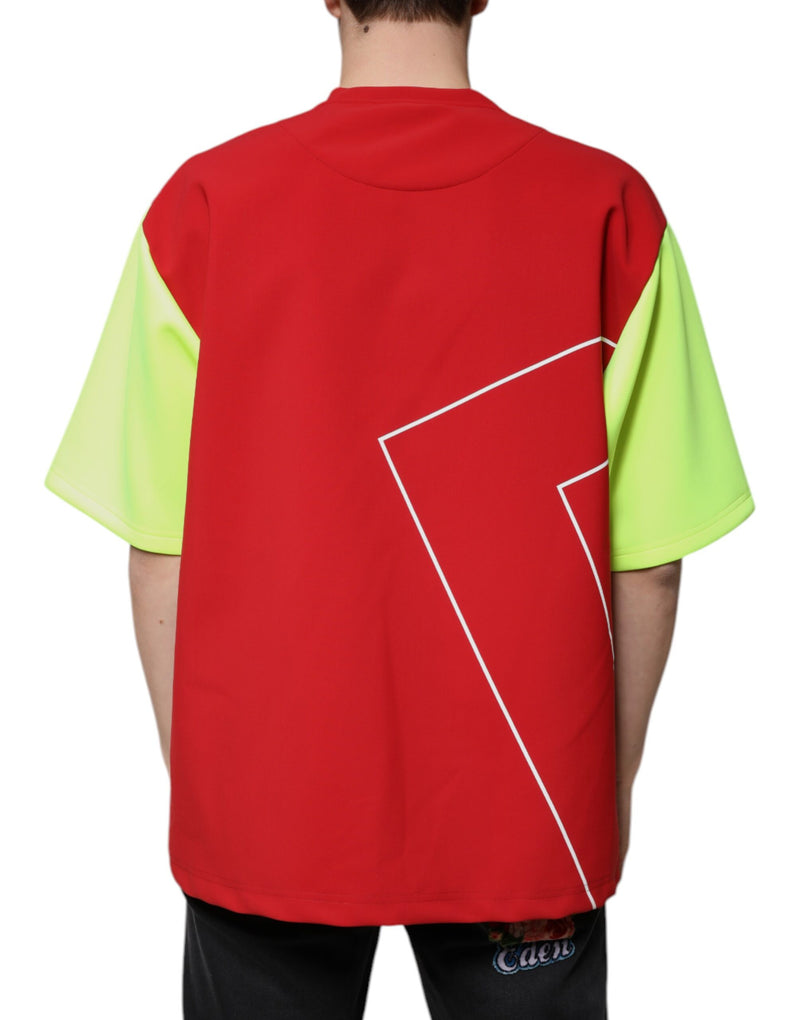 T-shirt à col rond en coton pour homme Dolce &amp; Gabbana avec logo multicolore