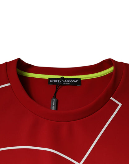 T-shirt à col rond en coton pour homme Dolce &amp; Gabbana avec logo multicolore