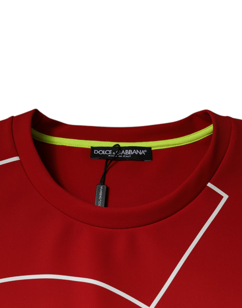 T-shirt à col rond en coton pour homme Dolce &amp; Gabbana avec logo multicolore
