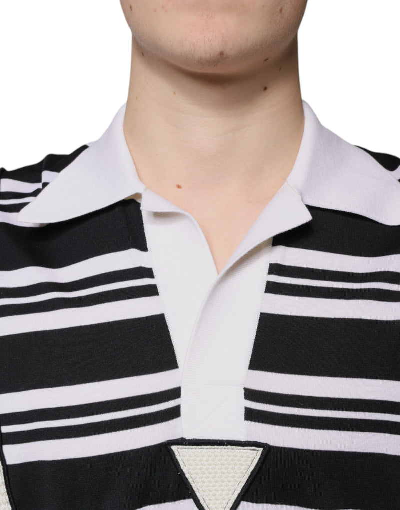 T-shirt polo à col et rayures multicolores de Dolce &amp; Gabbana