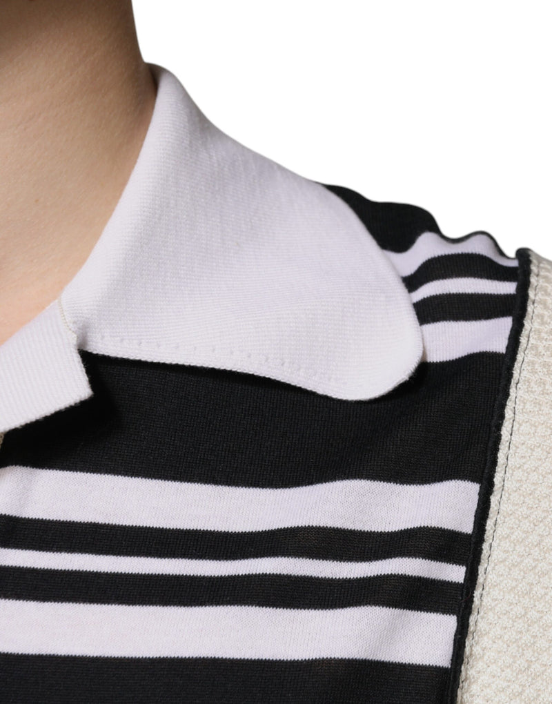 T-shirt polo à col et rayures multicolores de Dolce &amp; Gabbana