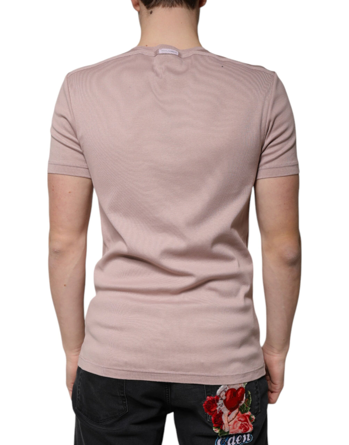 T-shirt Dolce &amp; Gabbana en coton brun à manches courtes et col rond
