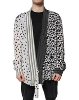 Chemise homme décontractée en soie à pois noirs et blancs Dolce &amp; Gabbana