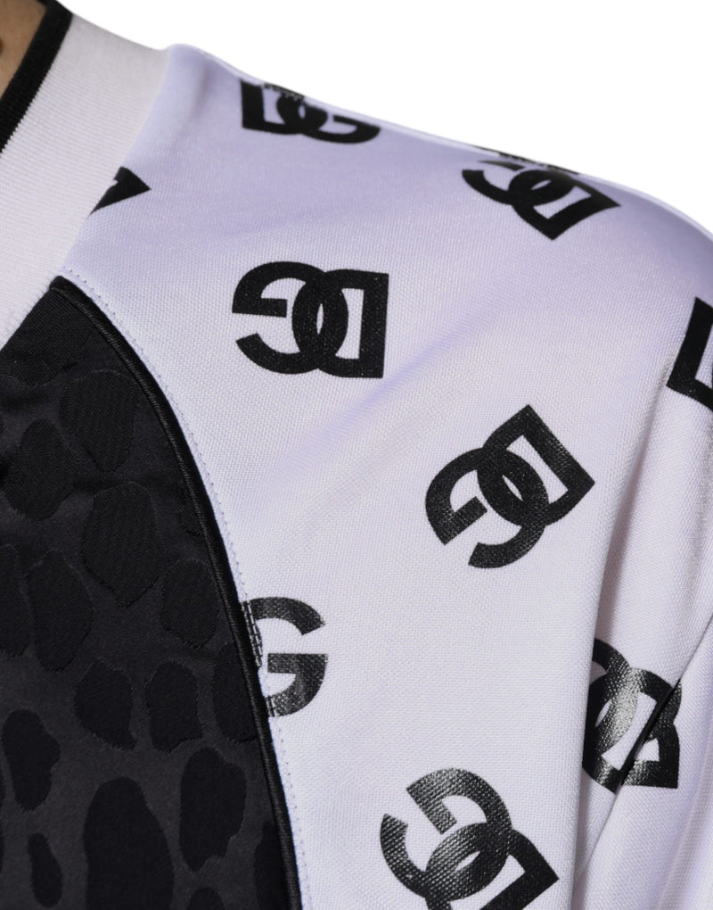 T-shirt à manches courtes pour homme Dolce &amp; Gabbana noir et blanc avec logo.