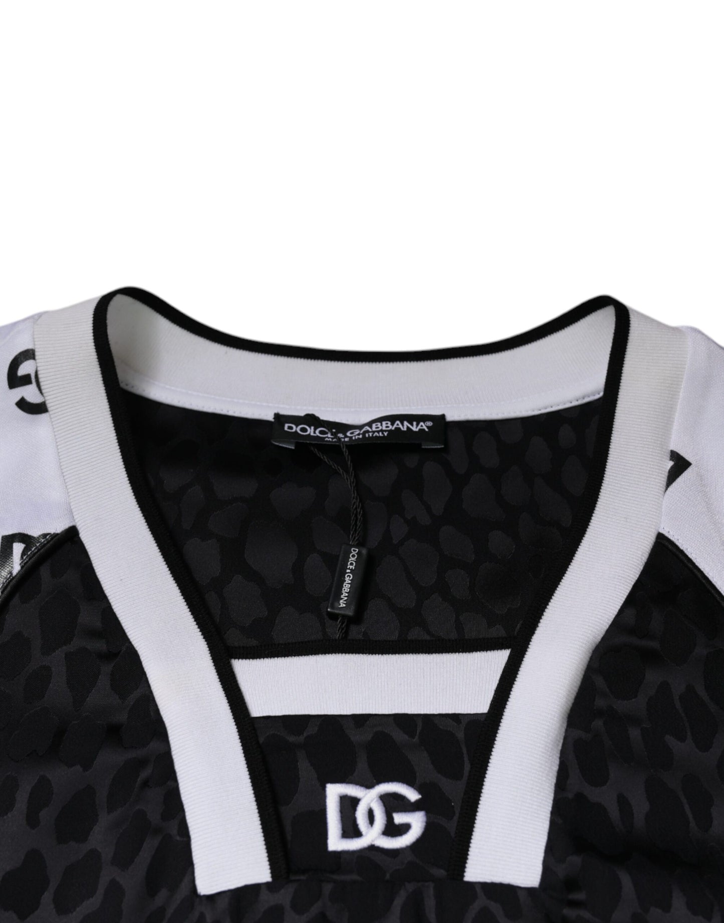 Dolce & Gabbana zwart-wit logo heren t-shirt met korte mouwen