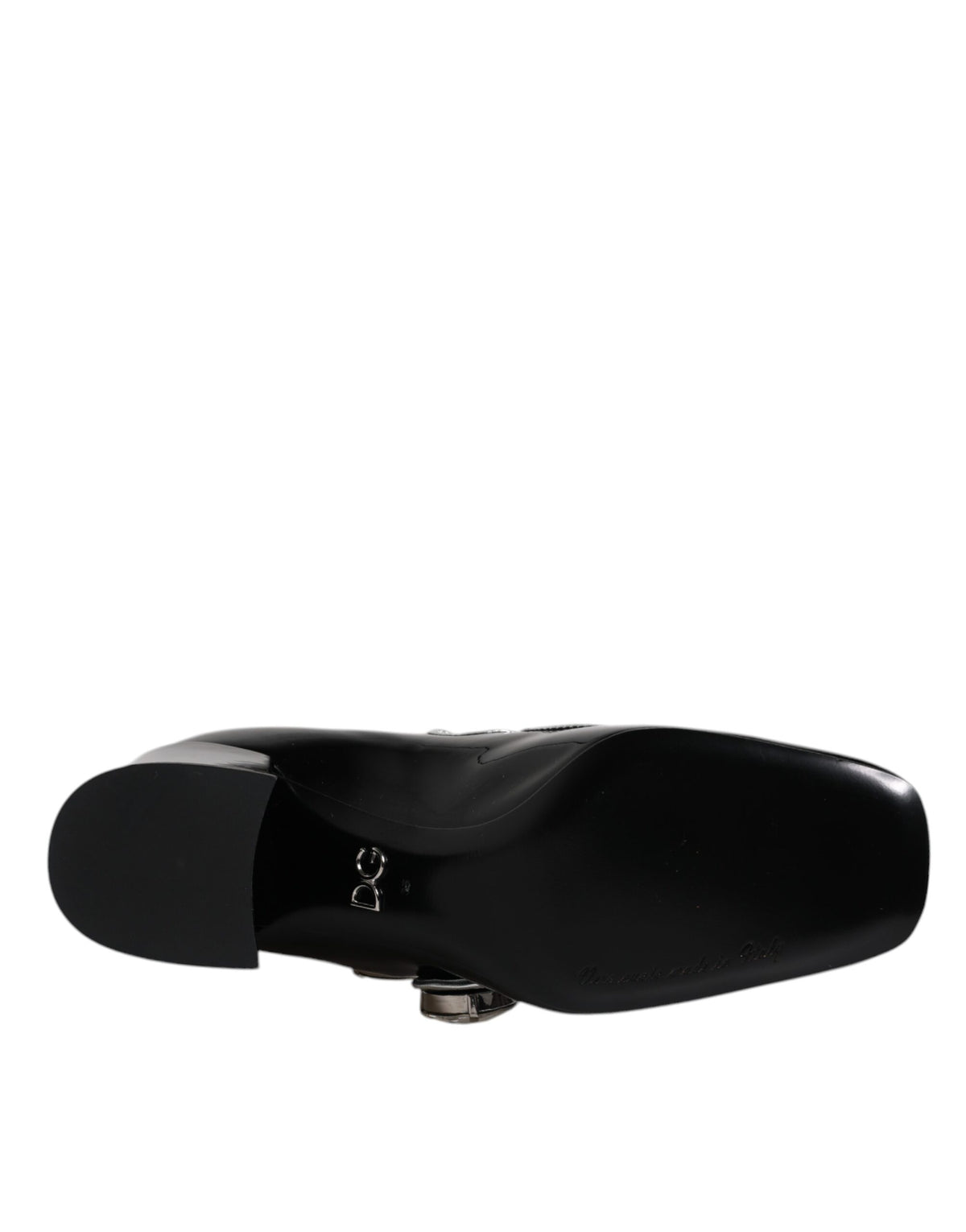 Dolce & Gabbana Black Patent Leather Crystal Mary Jane Pumps