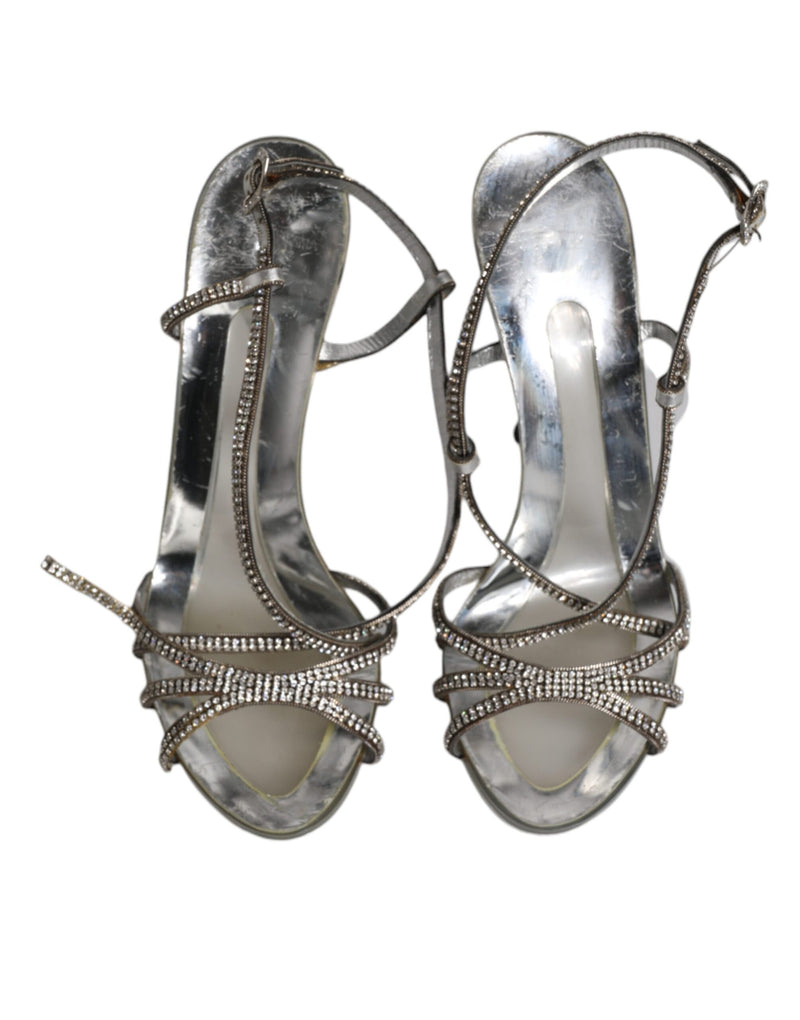 Dolce & Gabbana Sandales Slingback KEIRA en Cristaux Argentés