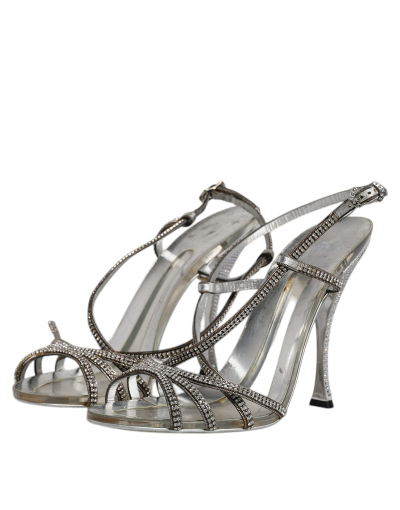 Dolce & Gabbana Sandales Slingback KEIRA en Cristaux Argentés