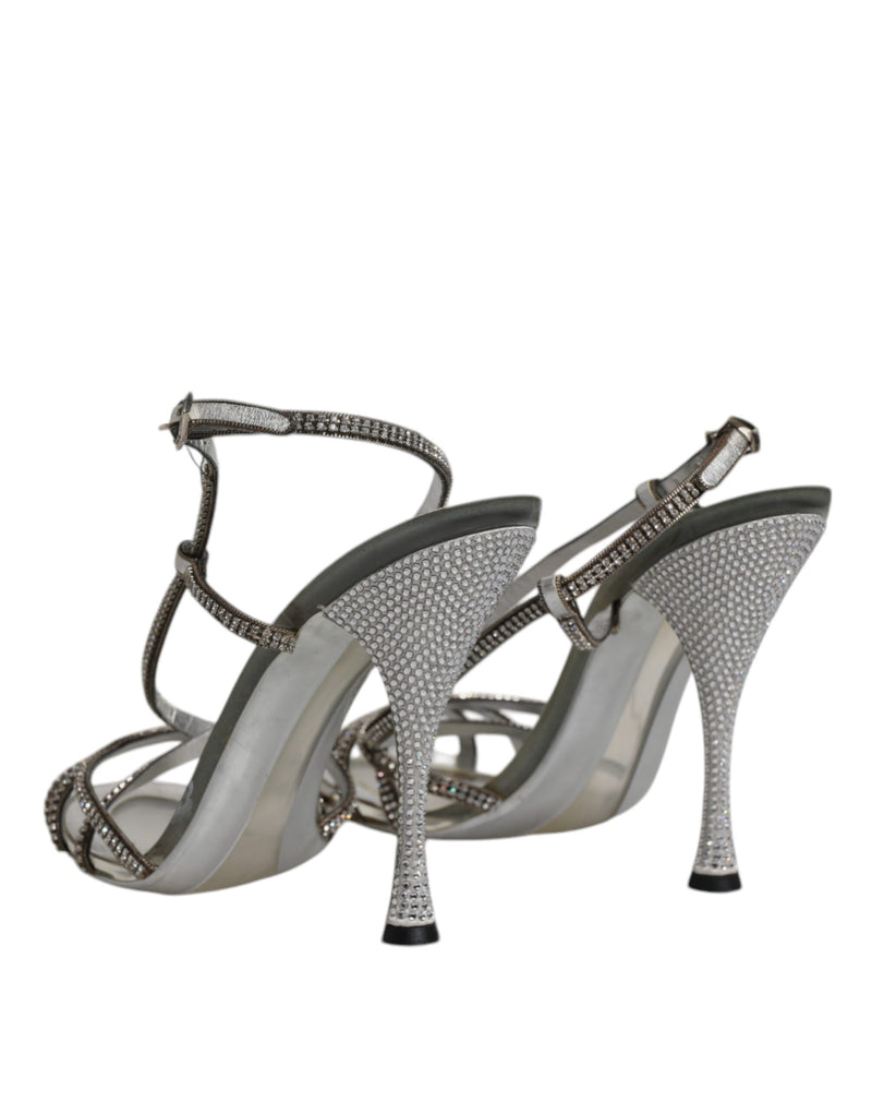 Dolce & Gabbana Sandales Slingback KEIRA en Cristaux Argentés