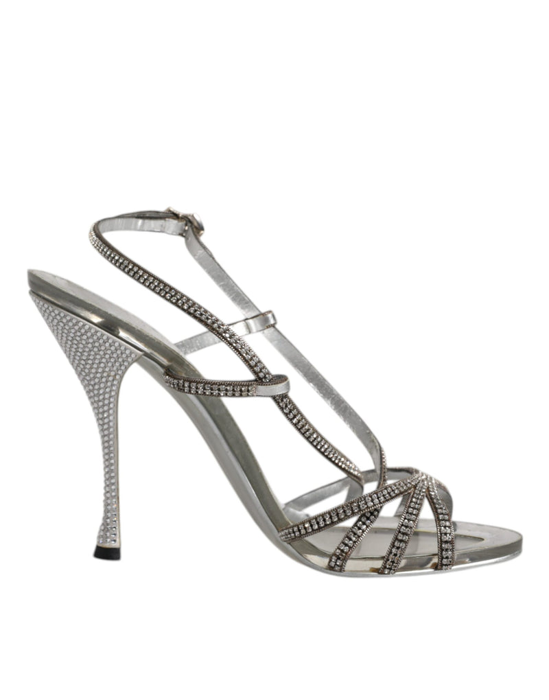 Dolce & Gabbana Sandales Slingback KEIRA en Cristaux Argentés