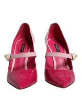 Dolce & Gabbana Two Tone Pink Leather Mary Jane Heels Pumps
