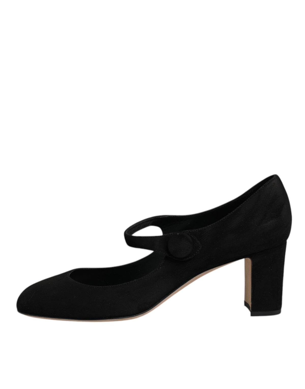 Dolce & Gabbana Black Suede Leather Block Heels Pumps