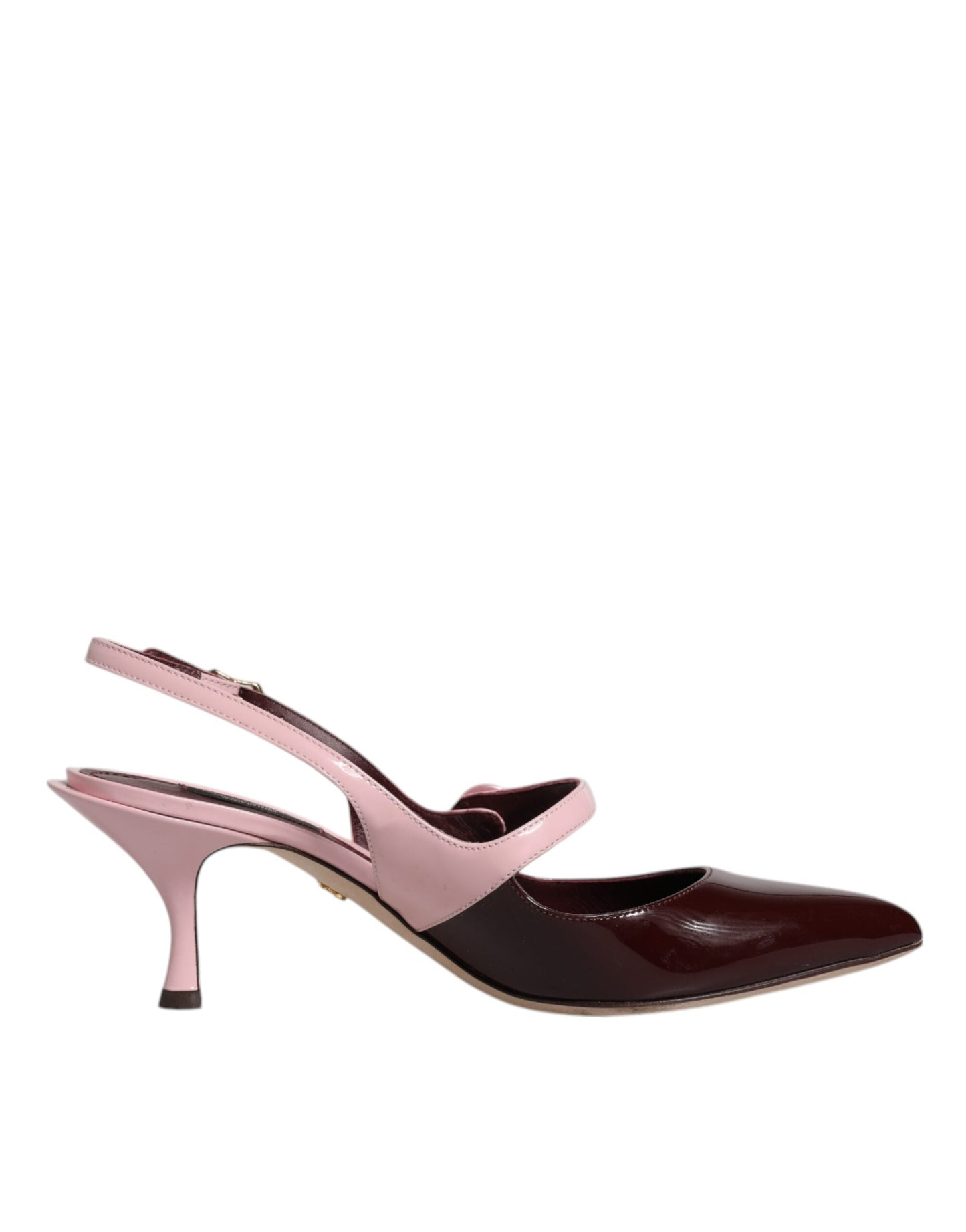 Escarpins à talons kitten en cuir rose bordeaux de Dolce & Gabbana
