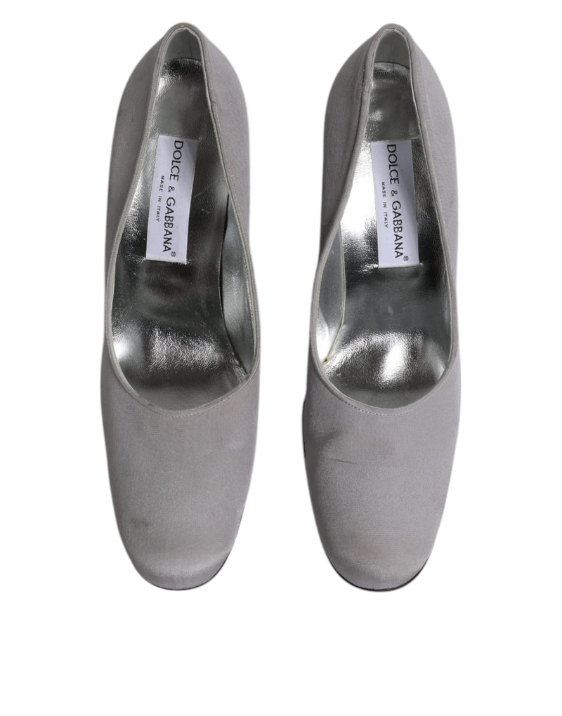 Dolce & Gabbana Gray Suede Leather High Heel Pumps