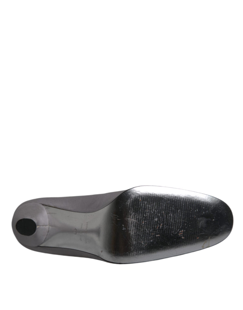 Dolce & Gabbana Gray Suede Leather High Heel Pumps