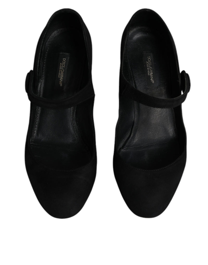 Dolce & Gabbana KEIRA Black Suede Leather Heels Pumps