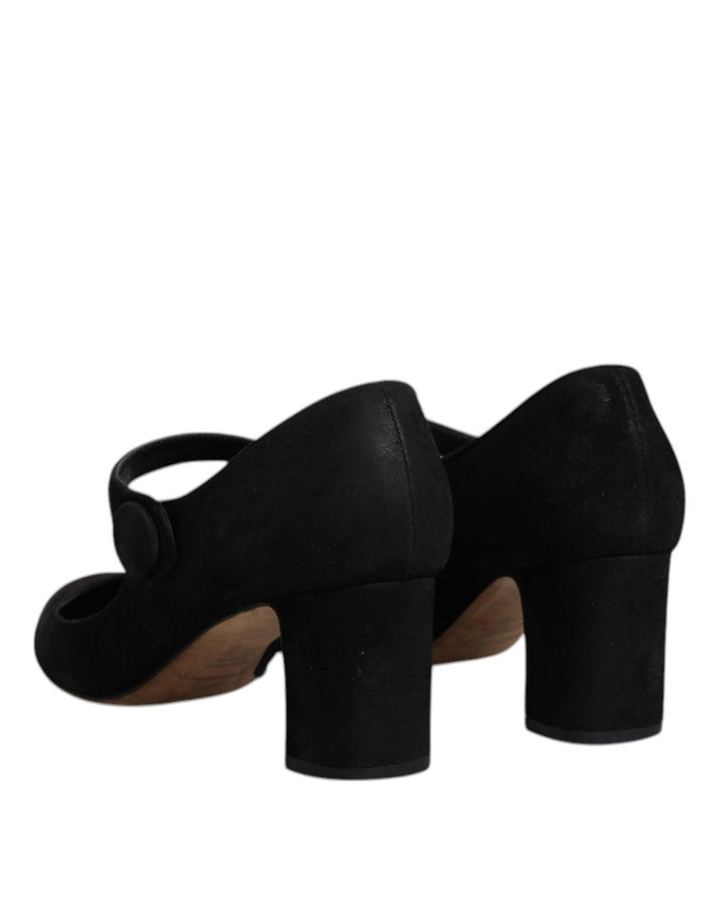 Dolce & Gabbana KEIRA Black Suede Leather Heels Pumps