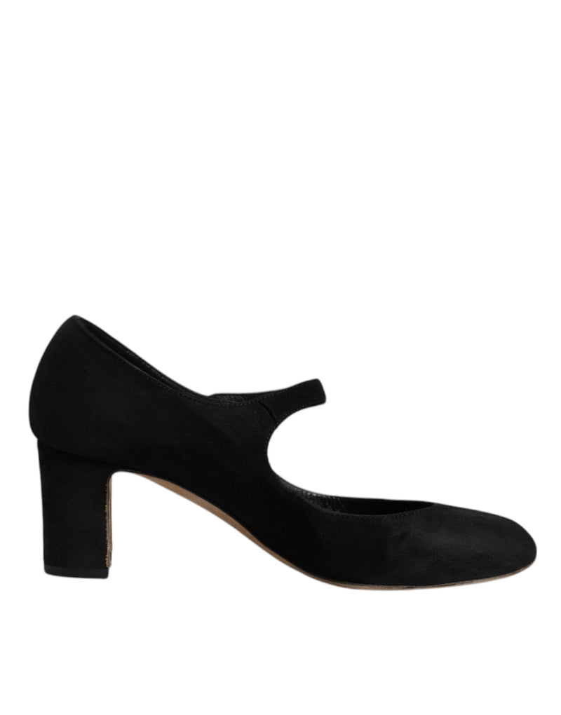 Dolce & Gabbana KEIRA Black Suede Leather Heels Pumps