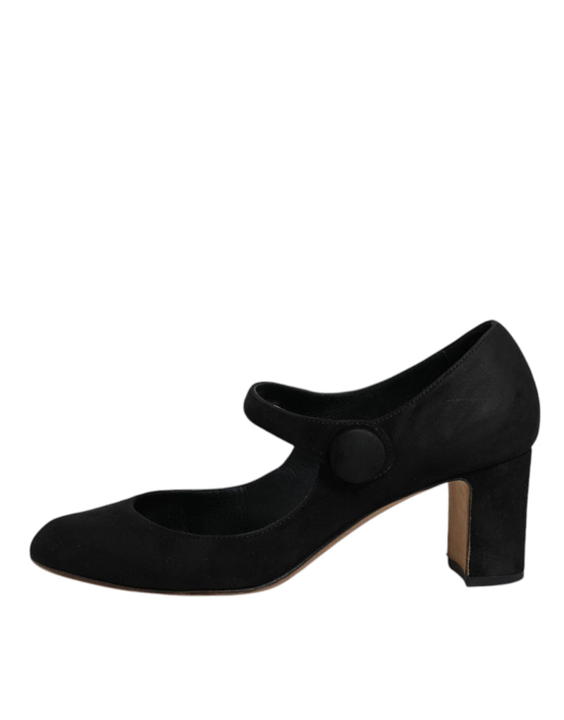 Dolce & Gabbana KEIRA Black Suede Leather Heels Pumps