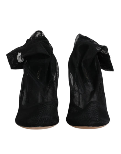 Bottines chaussettes en maille extensible en nylon noir Dolce & Gabbana