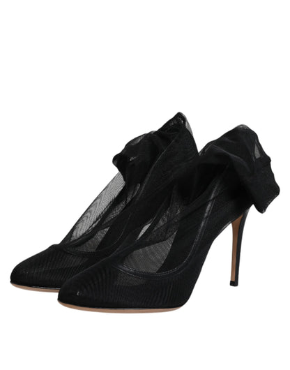 Bottines chaussettes en maille extensible en nylon noir Dolce & Gabbana