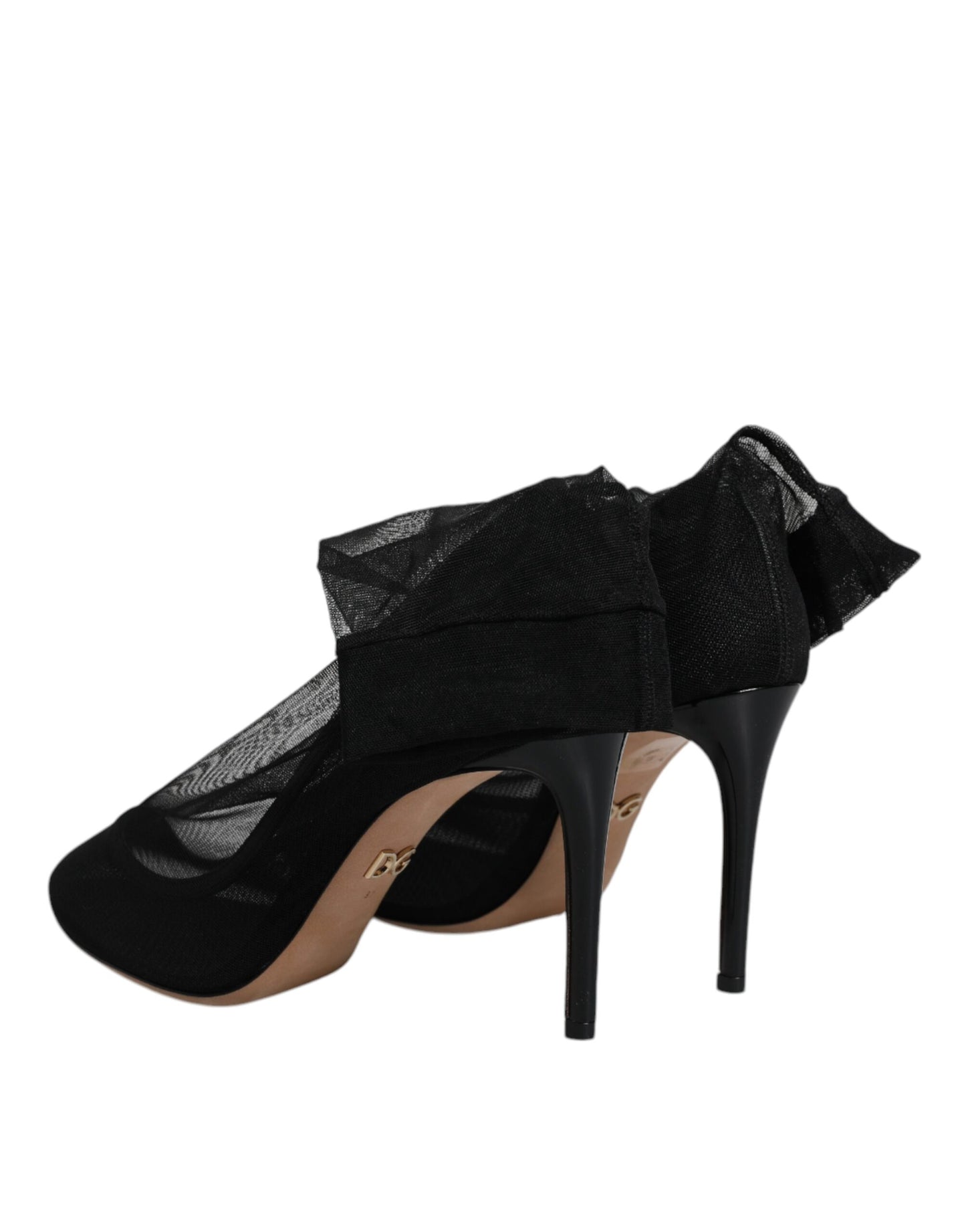 Bottines chaussettes en maille extensible en nylon noir Dolce & Gabbana