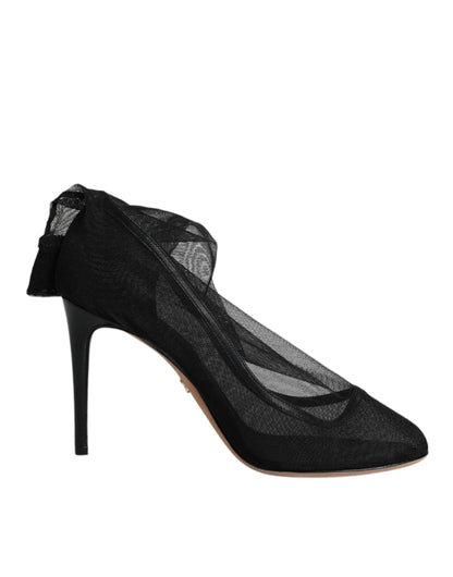 Bottines chaussettes en maille extensible en nylon noir Dolce & Gabbana