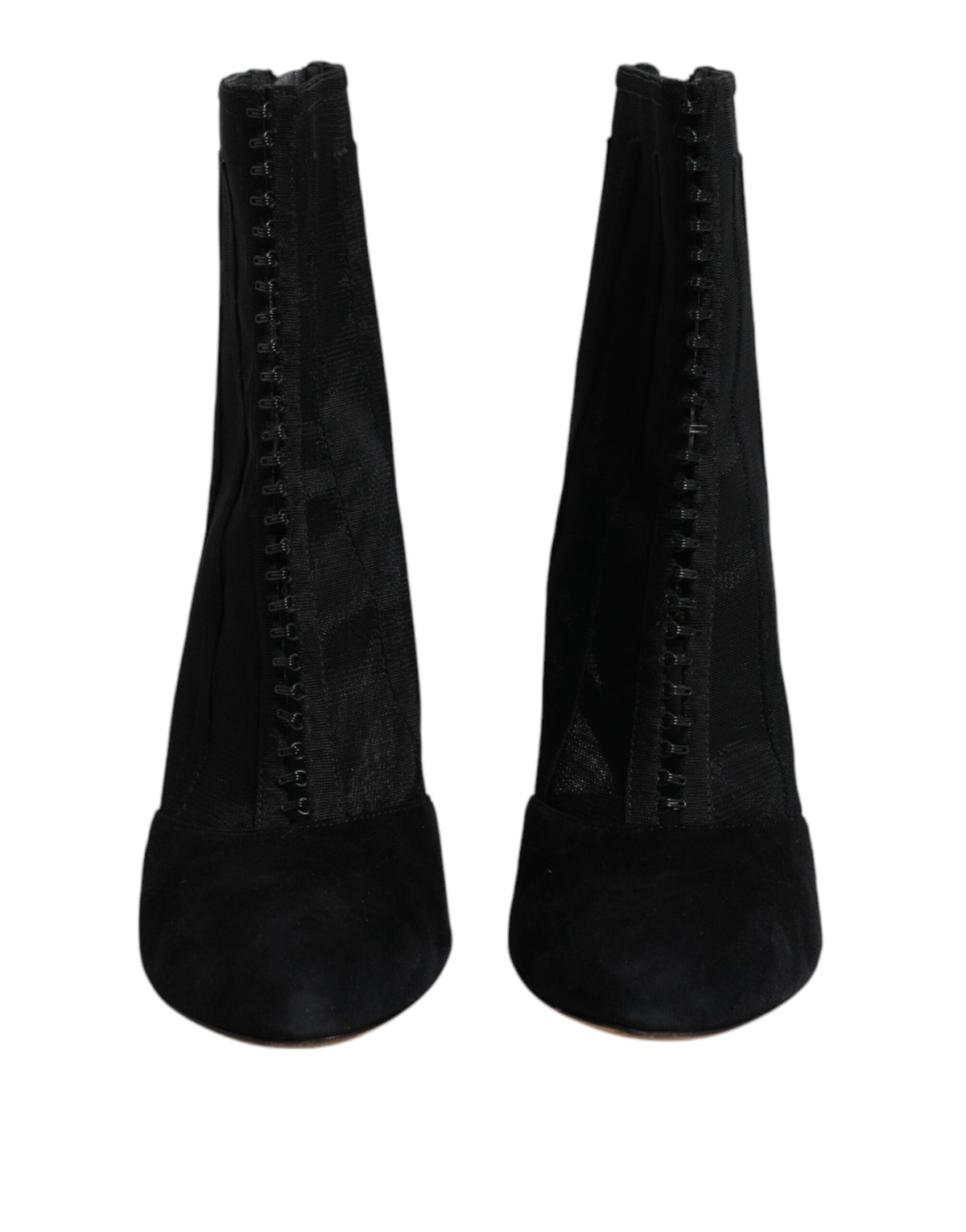 Dolce & Gabbana Black Mesh Stiletto Heels Ankle Boots