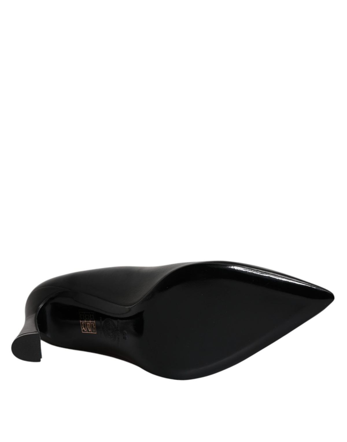 Versace Black Leather Logo Plaque High Heels Pumps