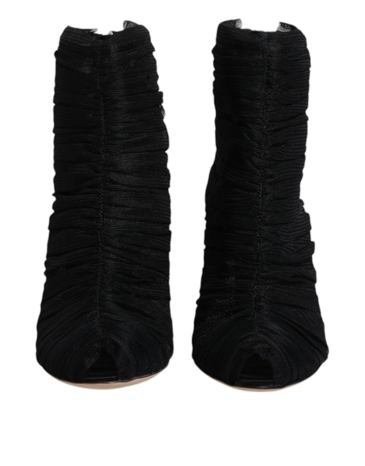 Dolce & Gabbana Black Mesh Stiletto Heels Ankle Boots