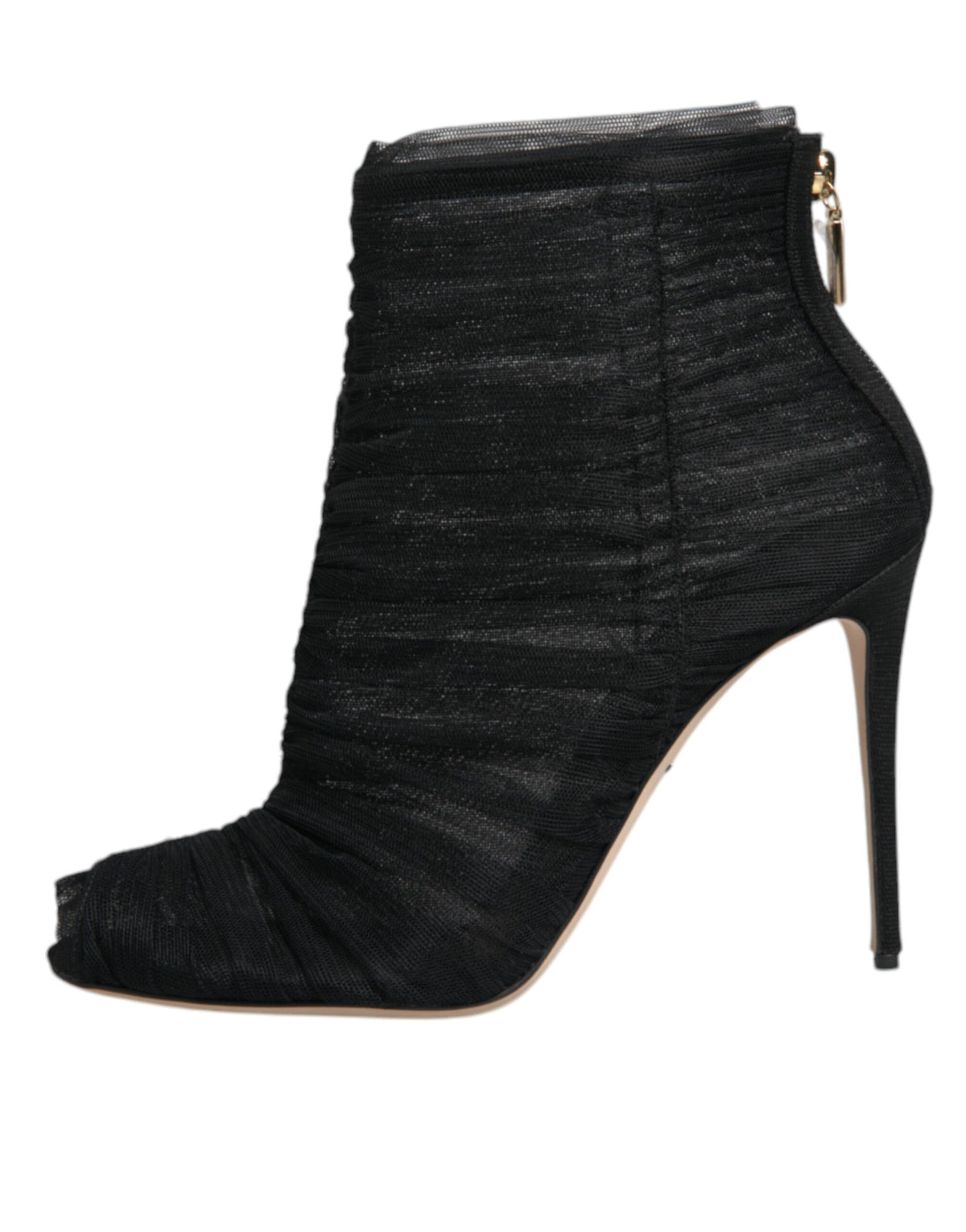 Dolce & Gabbana Black Mesh Stiletto Heels Ankle Boots