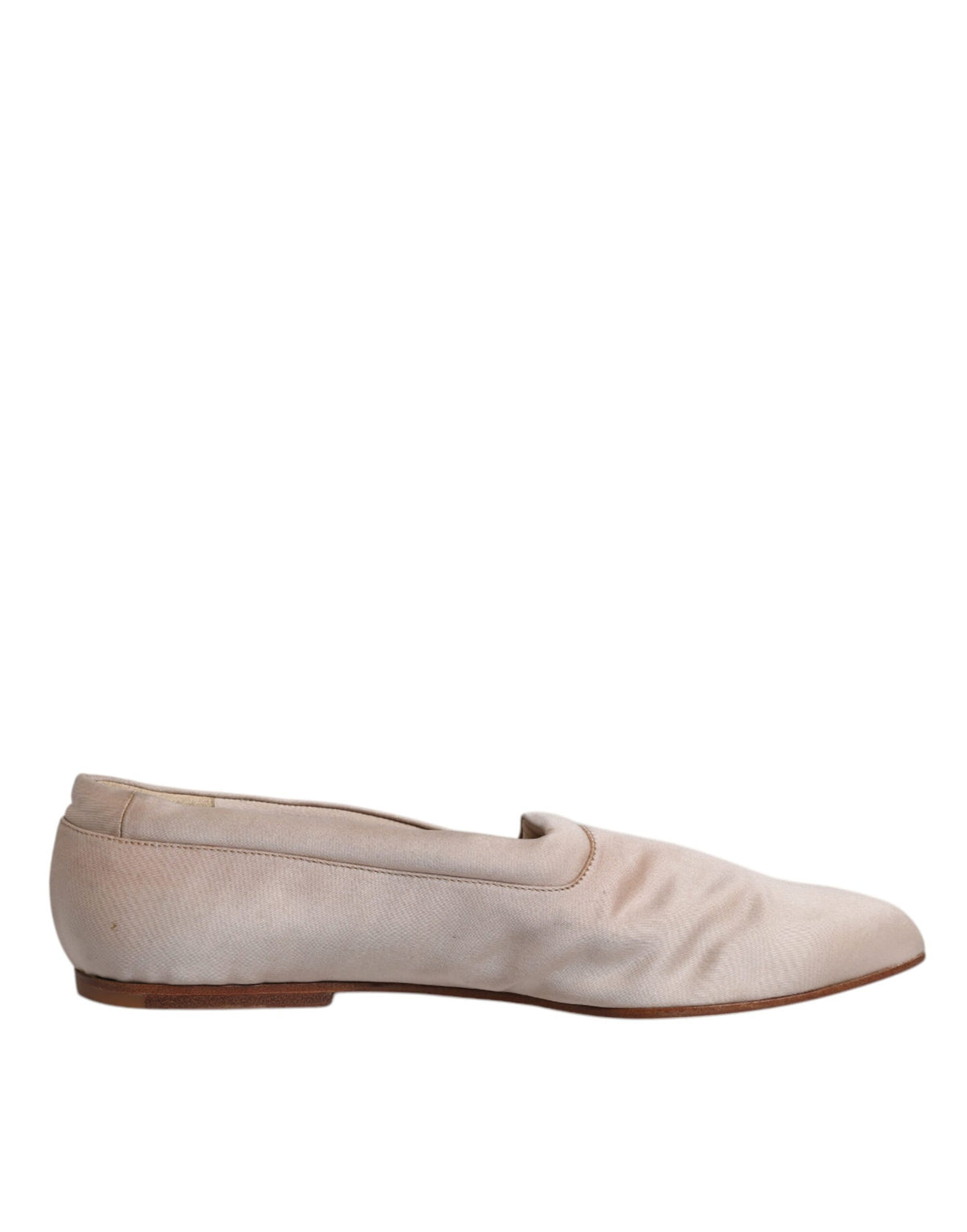 Dolce & Gabbana Beige Fabric Slip-On Ballerina Flats