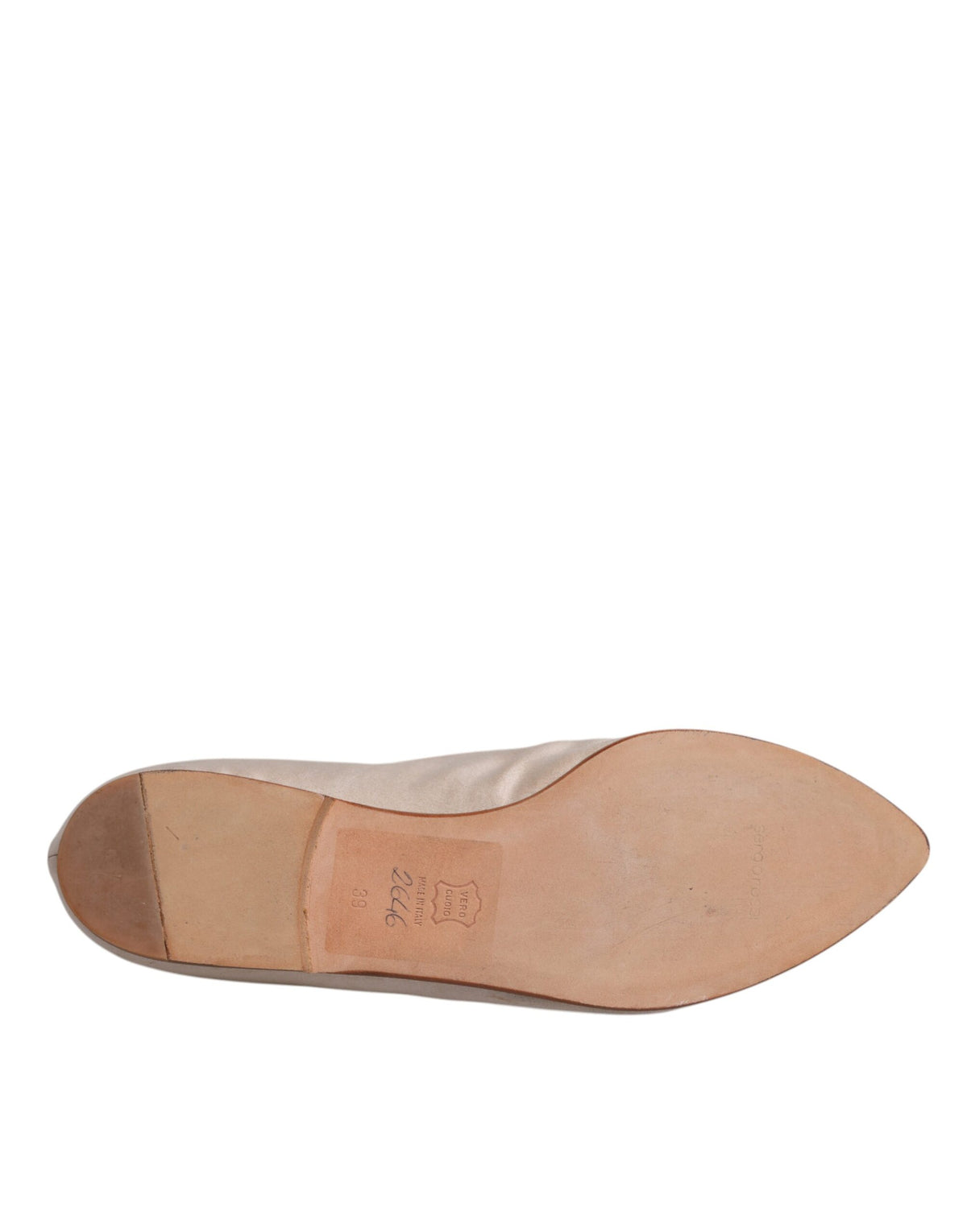 Dolce & Gabbana Beige Fabric Slip-On Ballerina Flats