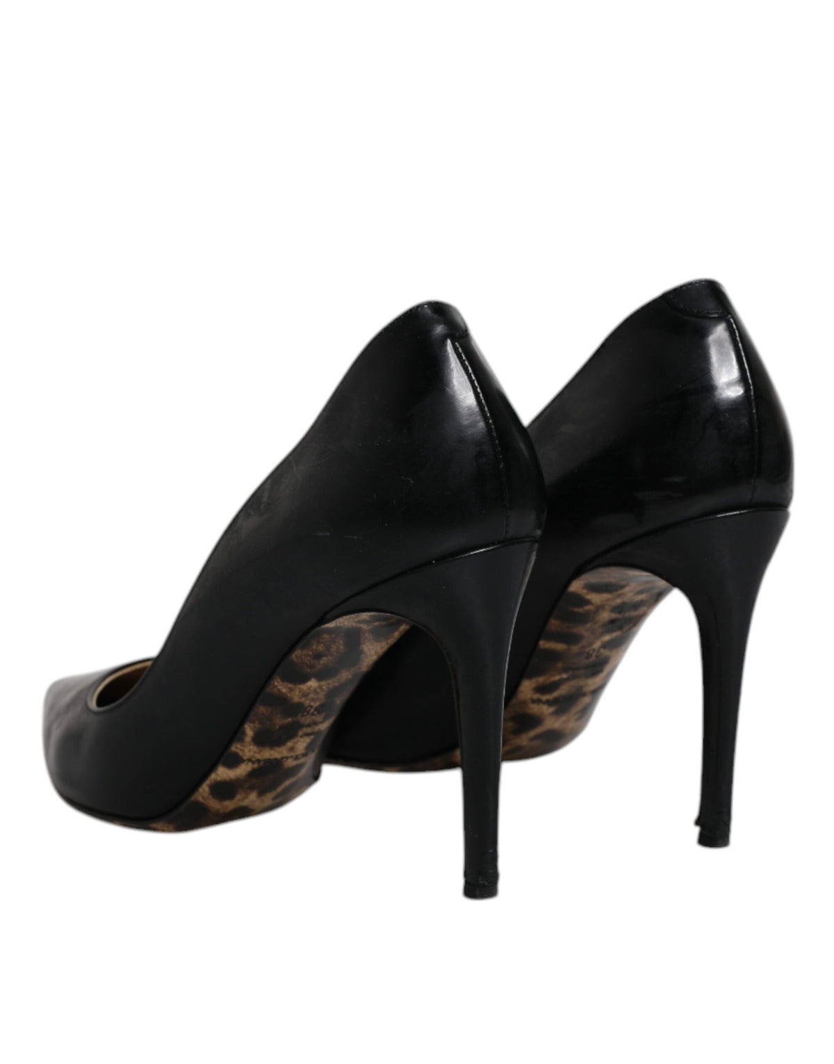 Dolce & Gabbana Black Calf Leather Stiletto Heels Pumps