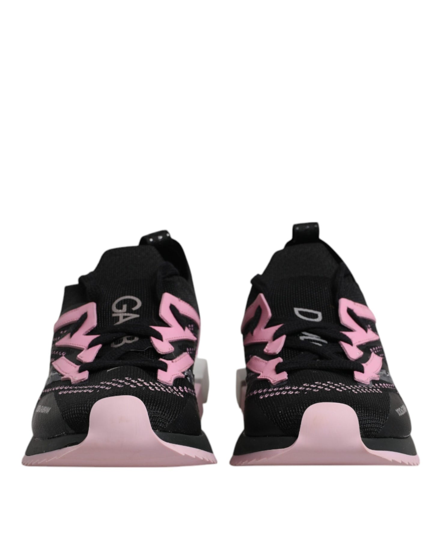 Sneakers de sport en cuir et daim noir et rose SORRENTO de Dolce & Gabbana
