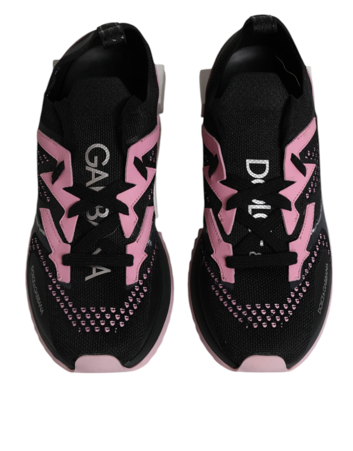 Dolce & Gabbana SORRENTO Sport Stretch Sneakers Noir et Rose
