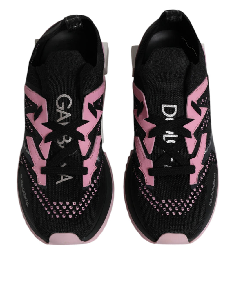 Dolce & Gabbana SORRENTO Sport Stretch Sneakers Noir et Rose