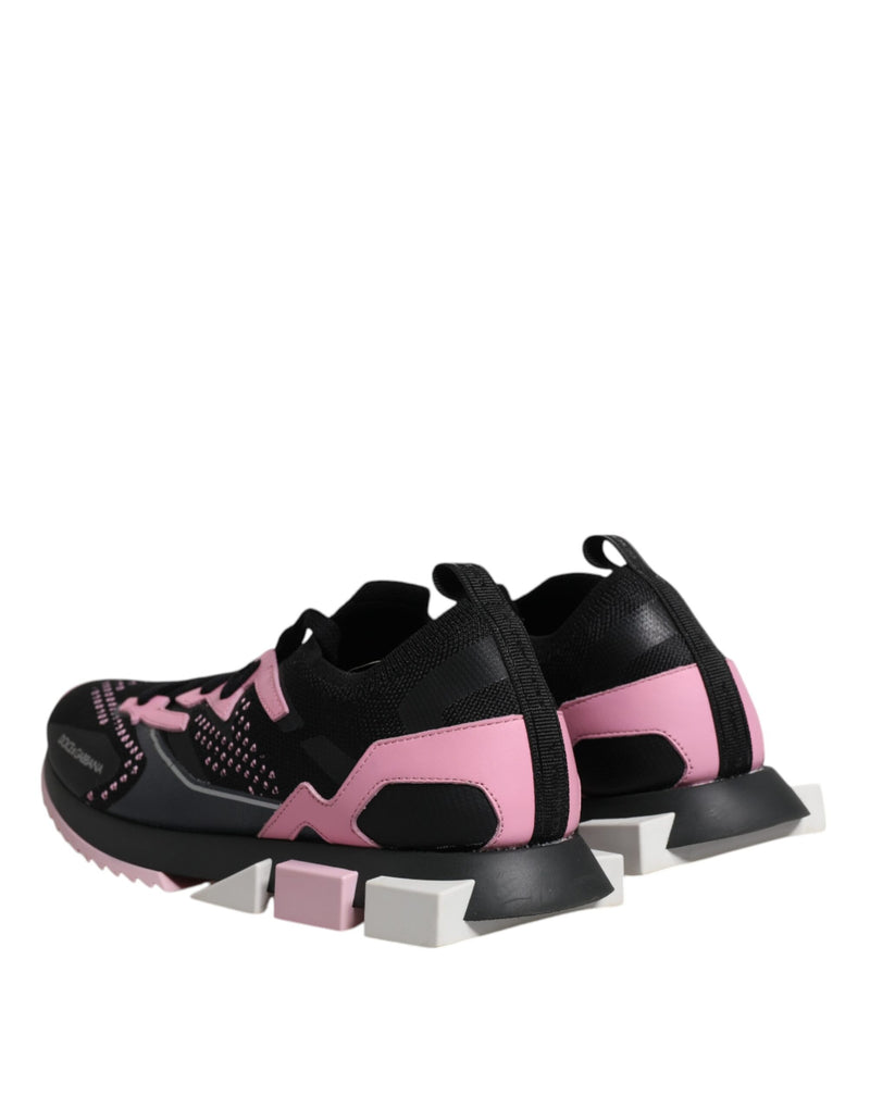 Dolce & Gabbana SORRENTO Sport Stretch Sneakers Noir et Rose