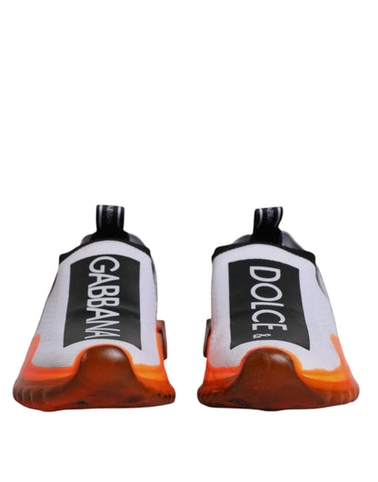 Dolce & Gabbana witte en oranje slip-on Sorrento sneakers