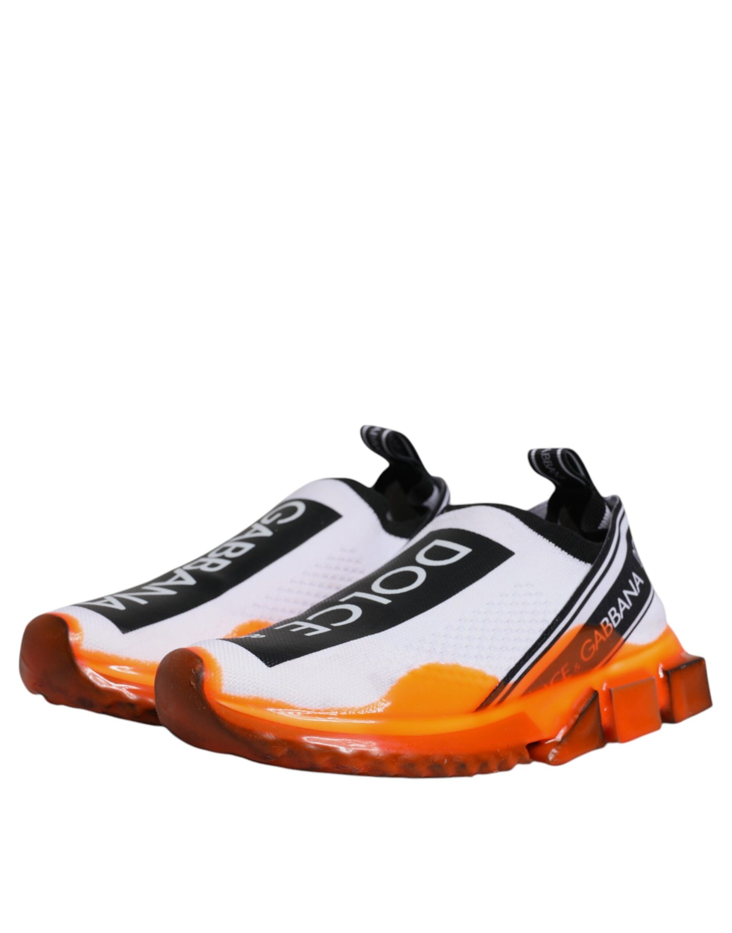 Dolce & Gabbana witte en oranje slip-on Sorrento sneakers