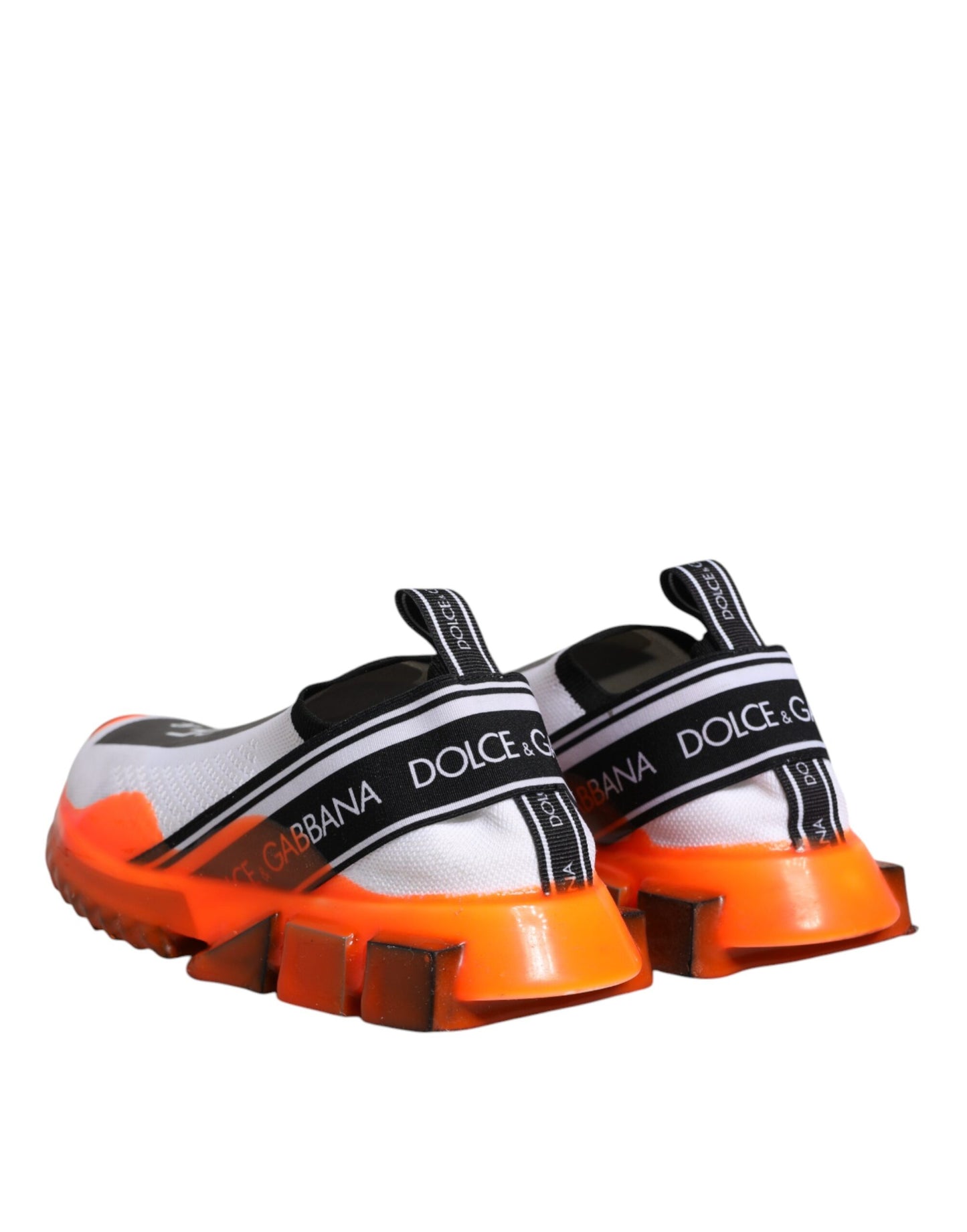 Dolce & Gabbana witte en oranje slip-on Sorrento sneakers