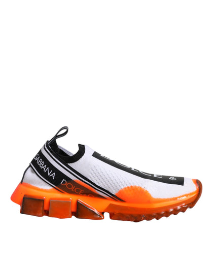 Dolce & Gabbana witte en oranje slip-on Sorrento sneakers