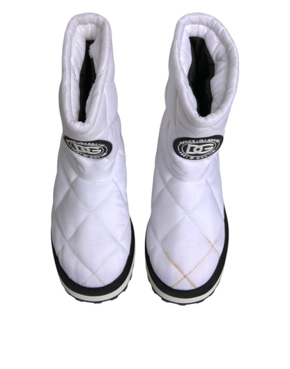 Bottines mi-mollet en viscose blanche rembourrée Dolce & Gabbana