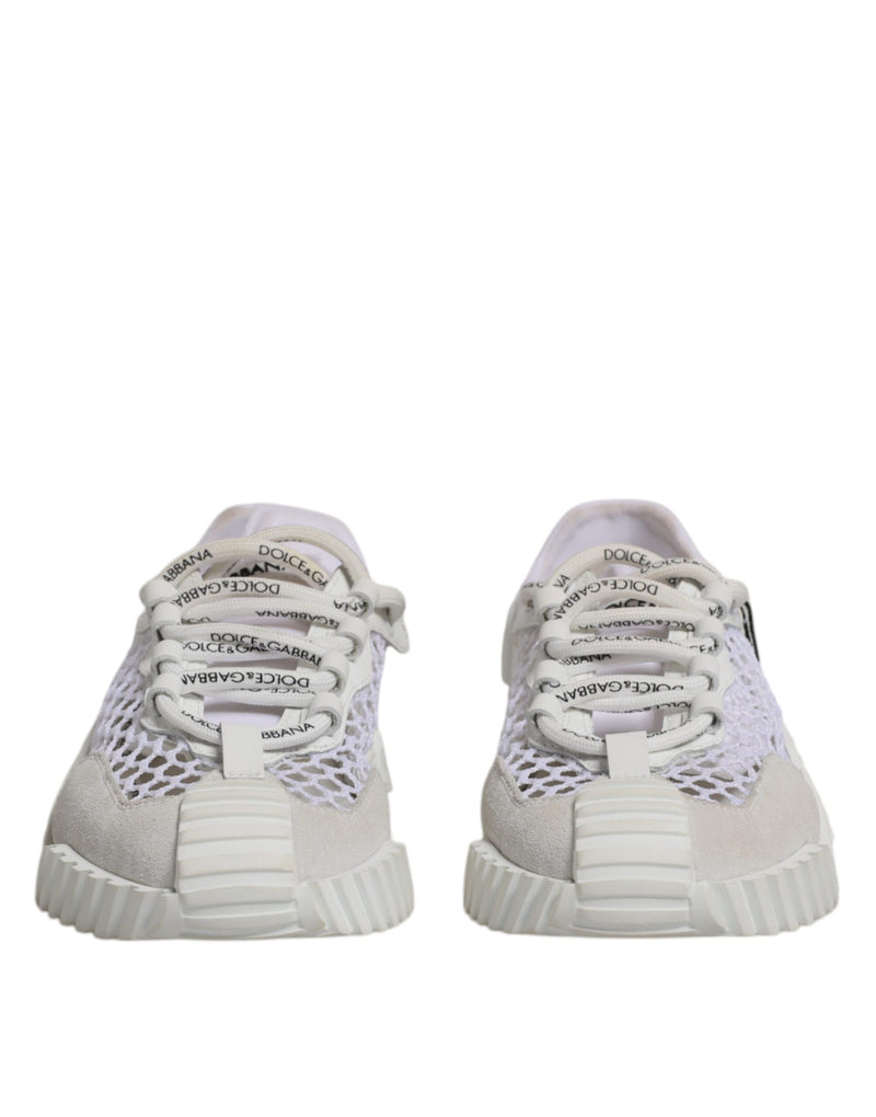 Dolce & Gabbana White Mesh NS1 Low Top Sports Sneakers