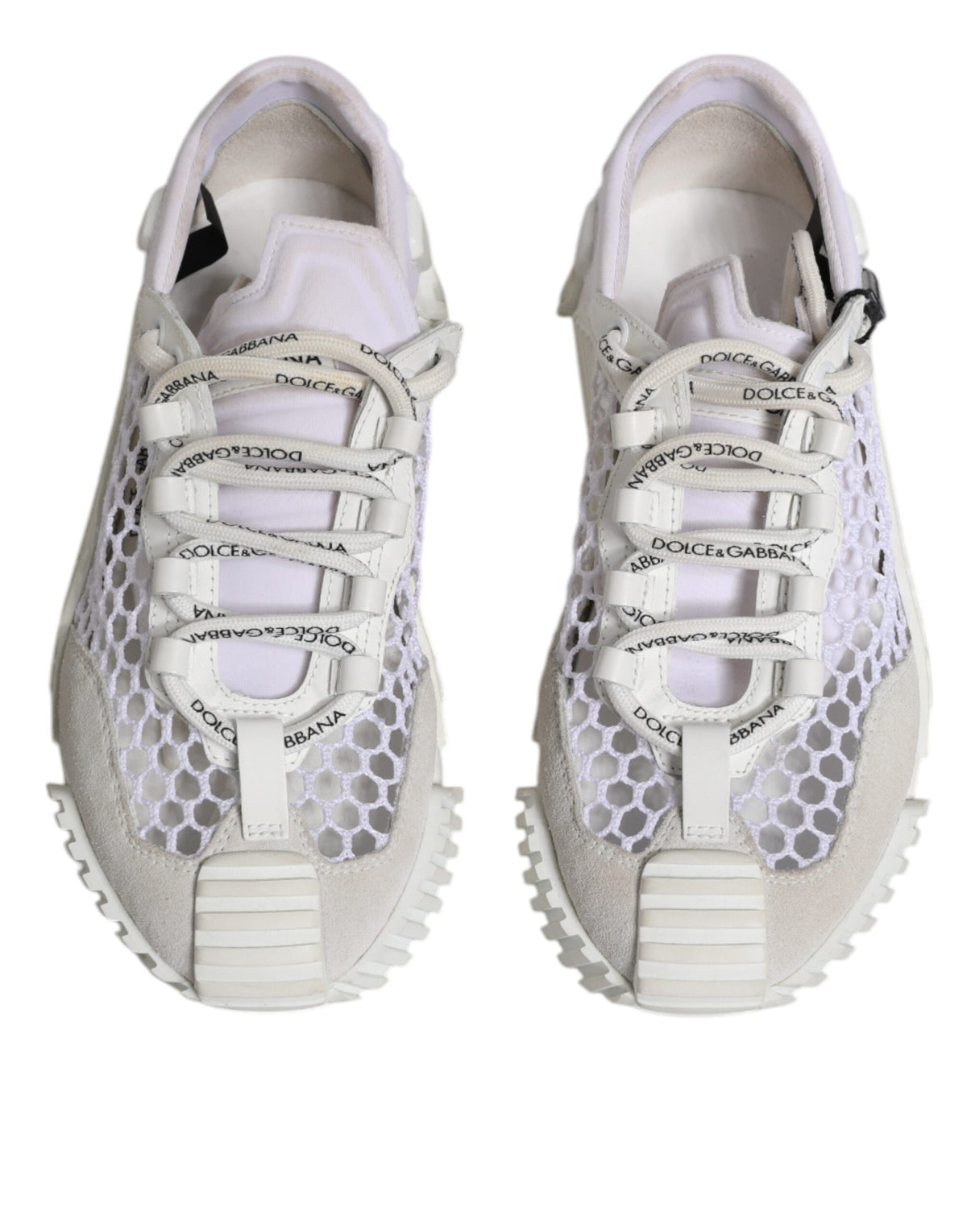 Dolce & Gabbana White Mesh NS1 Low Top Sports Sneakers